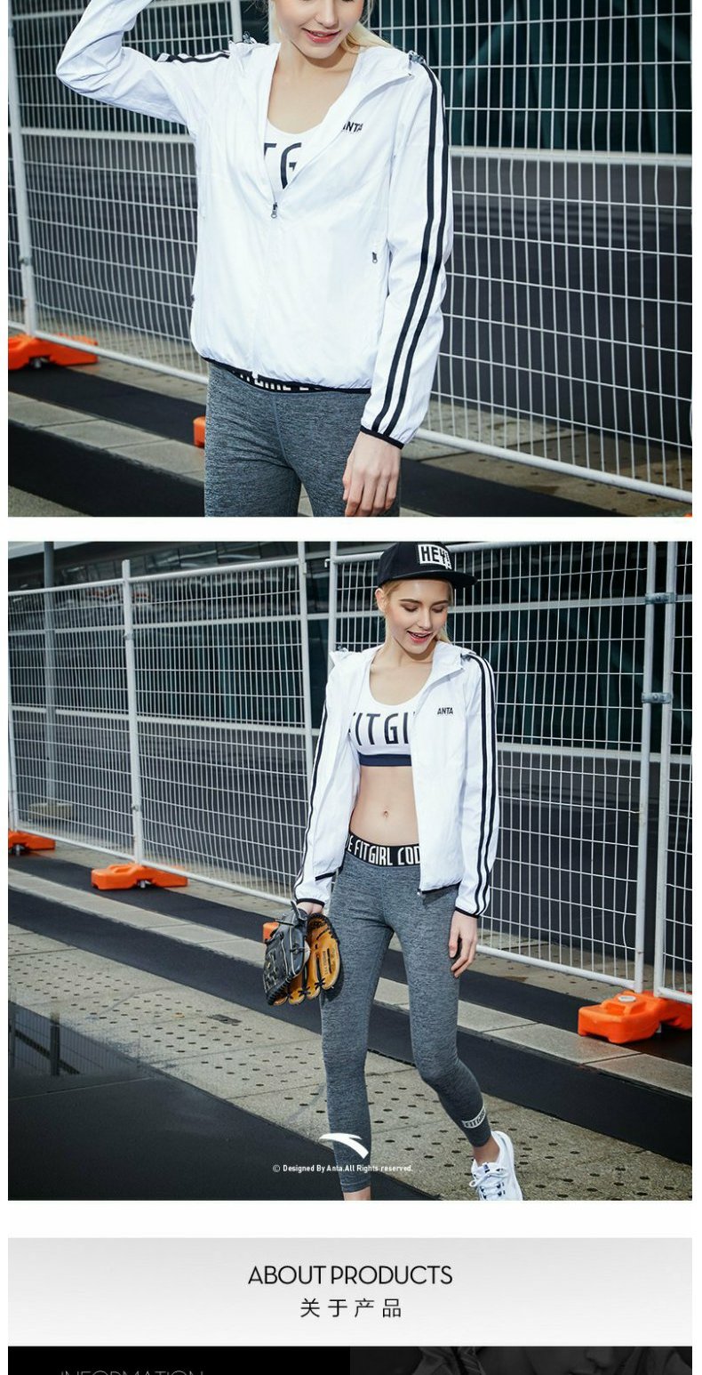 Anta Women dệt trench coat 2019 mùa xuân và mùa thu chạy áo khoác nữ mới áo khoác thể thao sọc cổ điển nữ - Áo khoác thể thao / áo khoác áo khoác the thao puma nam