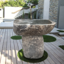  Pebble laundry pool with washboard one-piece outdoor stone laundry sink Natural whole stone laundry basin Courtyard