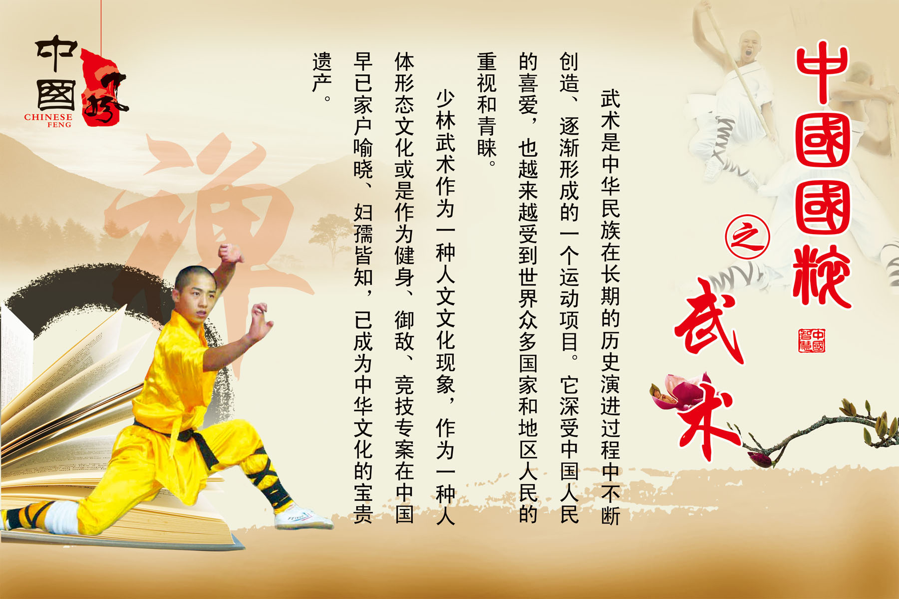 614 Home Poster Exhibition Board Spray-painted Sticker Material 33 Chinese Martial Arts China Wind-Taobao