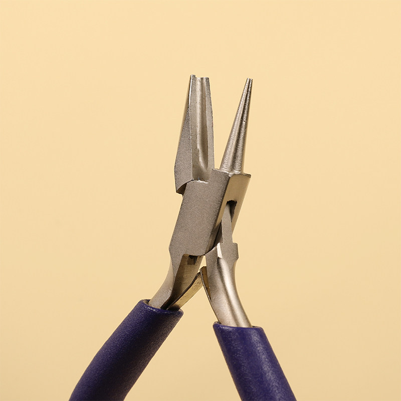 Plug-through high-end jewelry pliers hand-beaded tools semi-circular semi-concave pliers semi-circular semi-flat pliers anti-rust