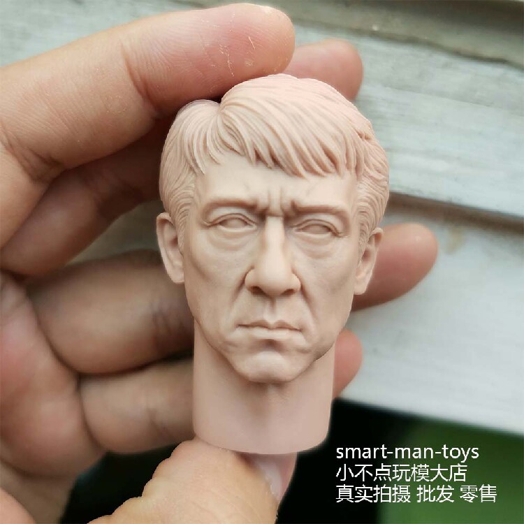 1 6 white die head sculpted Hong Kong ASir Agent Jackie Chan Angry Face Soldiers accessories