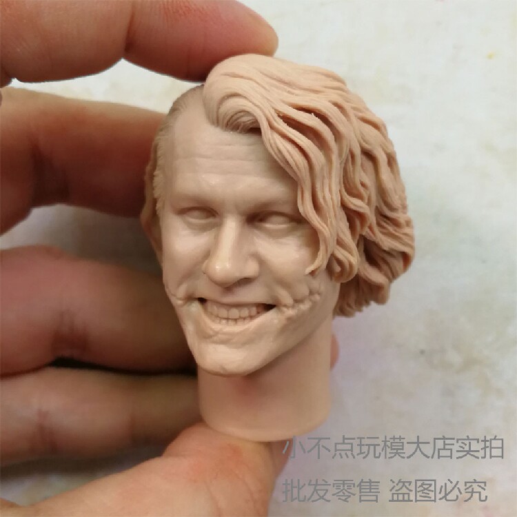 1 6 White Mold Evil Bad Laughing Clown Clown Head Carving Original Magic Change Original Mold Soldier Man Accessories