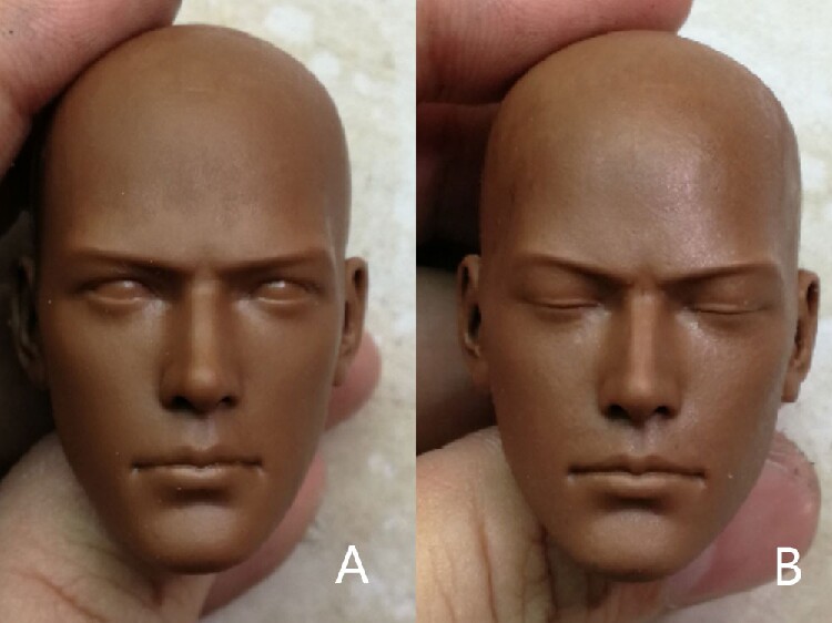 1 6 head carving African monk Bai Mou head of the soldier accessories