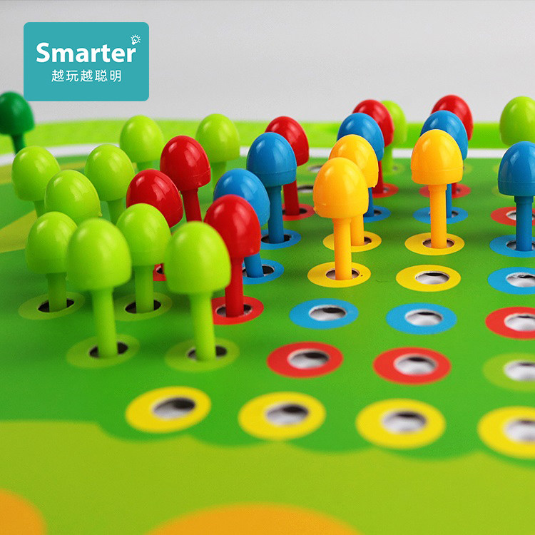 Mushroom Nail Puzzle Toy Children Jigsaw Puzzle Large Grain Parquet Insert BABY SMALL NAIL PLATE 100 VARIABLE INSERTION BEAD INTELLECTUAL BUILDING BLOCK