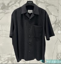 SOLID HOMME high-end mens Korean 24 summer short-sleeved casual shirt S241SH62342 black