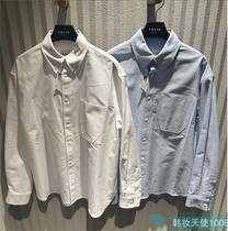 SOLID HOMME high-end mens Korean 24 spring button-down casual shirt S241SH24520 white blue