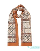 DAKS high-end womens Korean counter 19 Winter silk classic plaid silk scarf DLSC9D501 O1 Orange