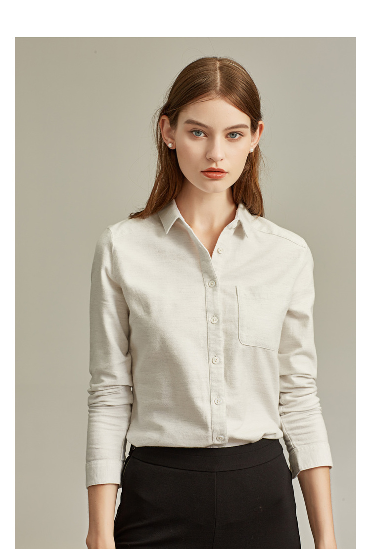 Áo sơ mi cotton cotton dày sớm mùa thu 2019 xuân mới áo dài tay cotton giản dị cotton nữ áo dày mùa đông áo sơ mi oversize