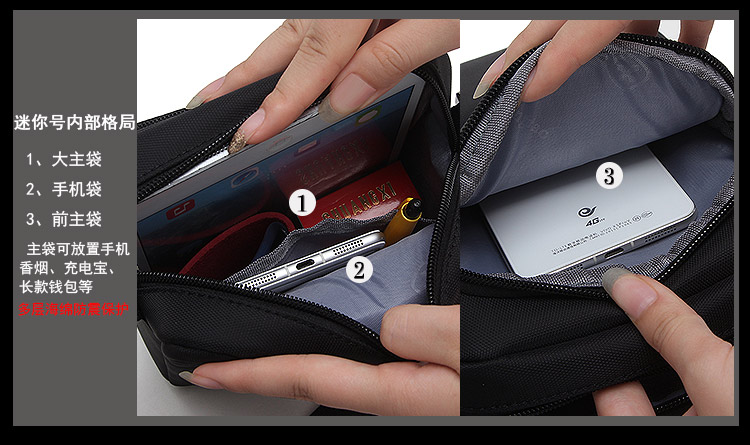 Túi đeo vai nam messenger túi mini Túi vải Oxford ba lô thể thao giản dị túi vải điện thoại di động túi xách nam - Túi của con người túi lyn