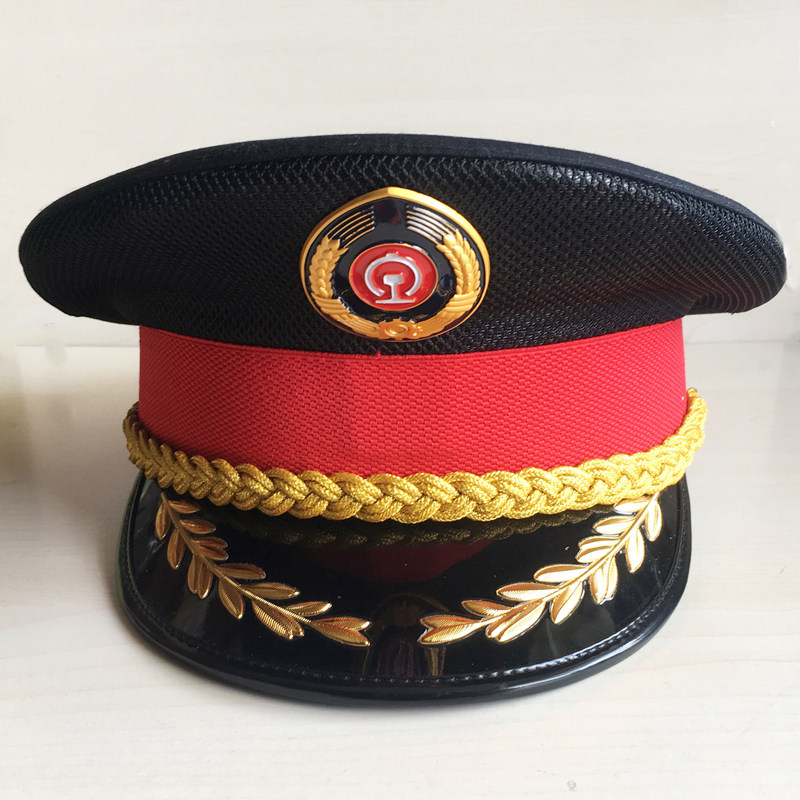 New railway big cover type nut high-speed rail bullet train train long flight attendant hat railway technical school cadet uniform hat
