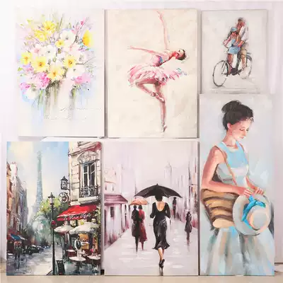 Hand-painted oil painting American home porch living room model room decorative painting creative three-dimensional simple hanging painting wall murals