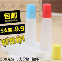 Large bottle brush sponge head glue 5 bottles 200ml transparent glue water paste small advertising office liquid glue