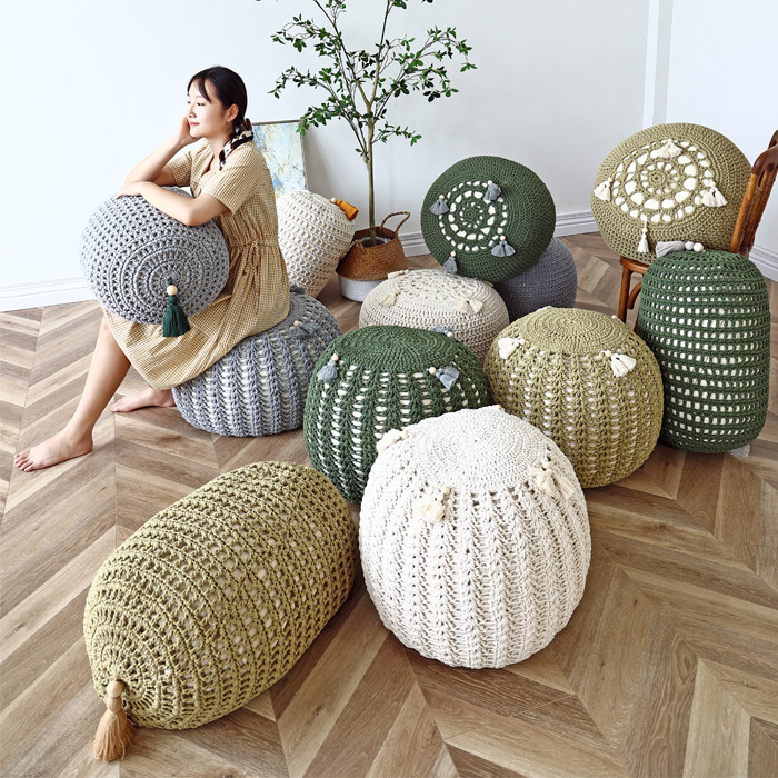 Japanese household cushion tatami futon living room lazy cushion round removable and washable hand seat lazy seat