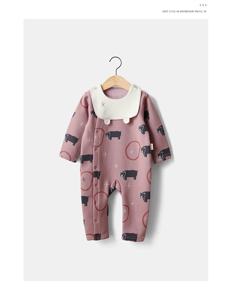 Papa leo núi mùa đông nam nữ cộng với jumpsuit nhung bé ấm romper ra quần áo giản dị giản dị 0-3 tuổi quần áo bé trai