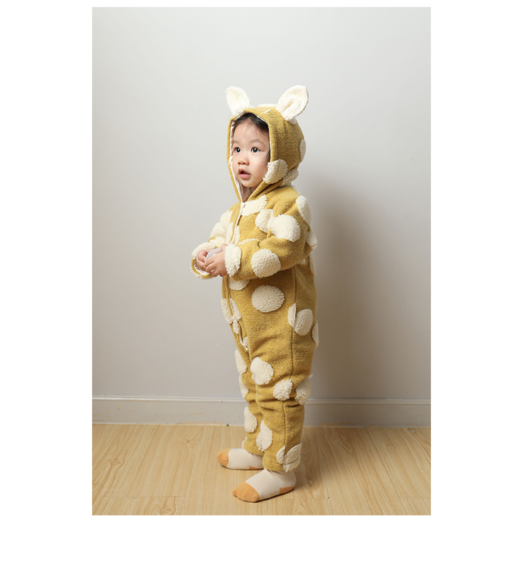 Papa leo thu đông nam nữ chải bé romper dày romper cho bé quần áo ấm cho bé 0-3 tuổi thoi trang tre em cao cap