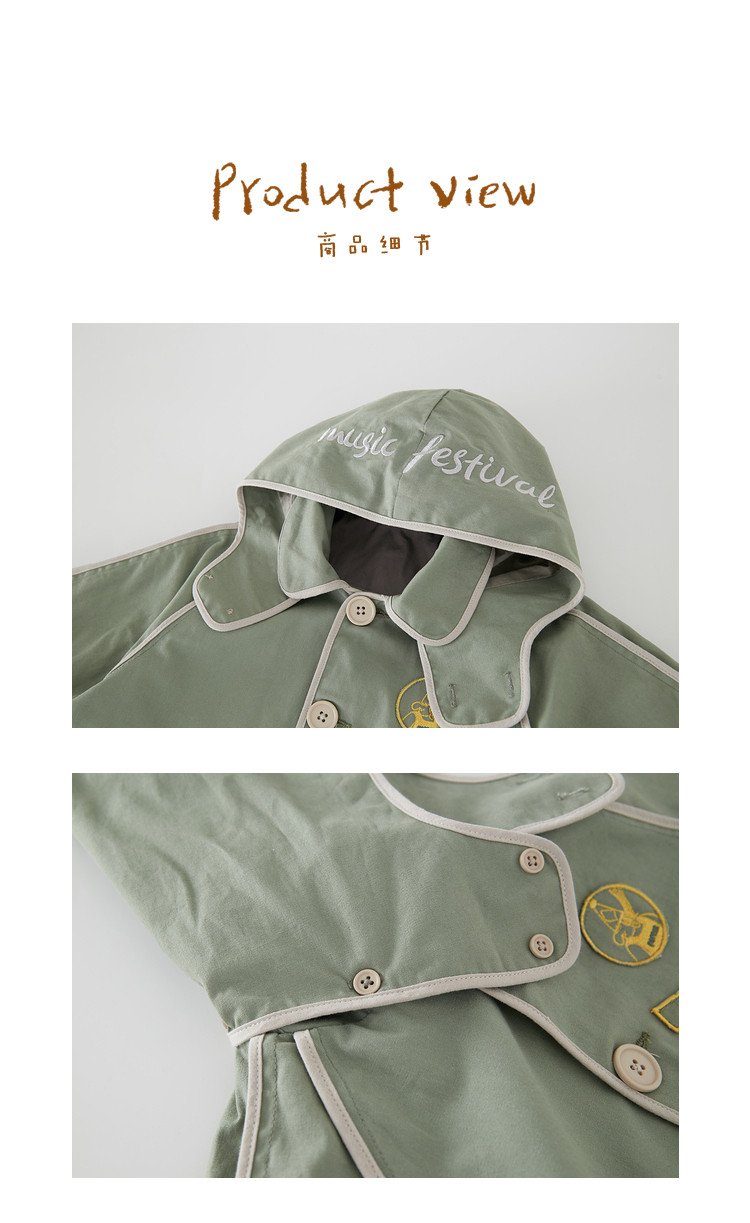 Хлопковая детская куртка подходит для мужчин и женщин для девочек для отдыха, плащ с капюшоном, 0-5 лет 