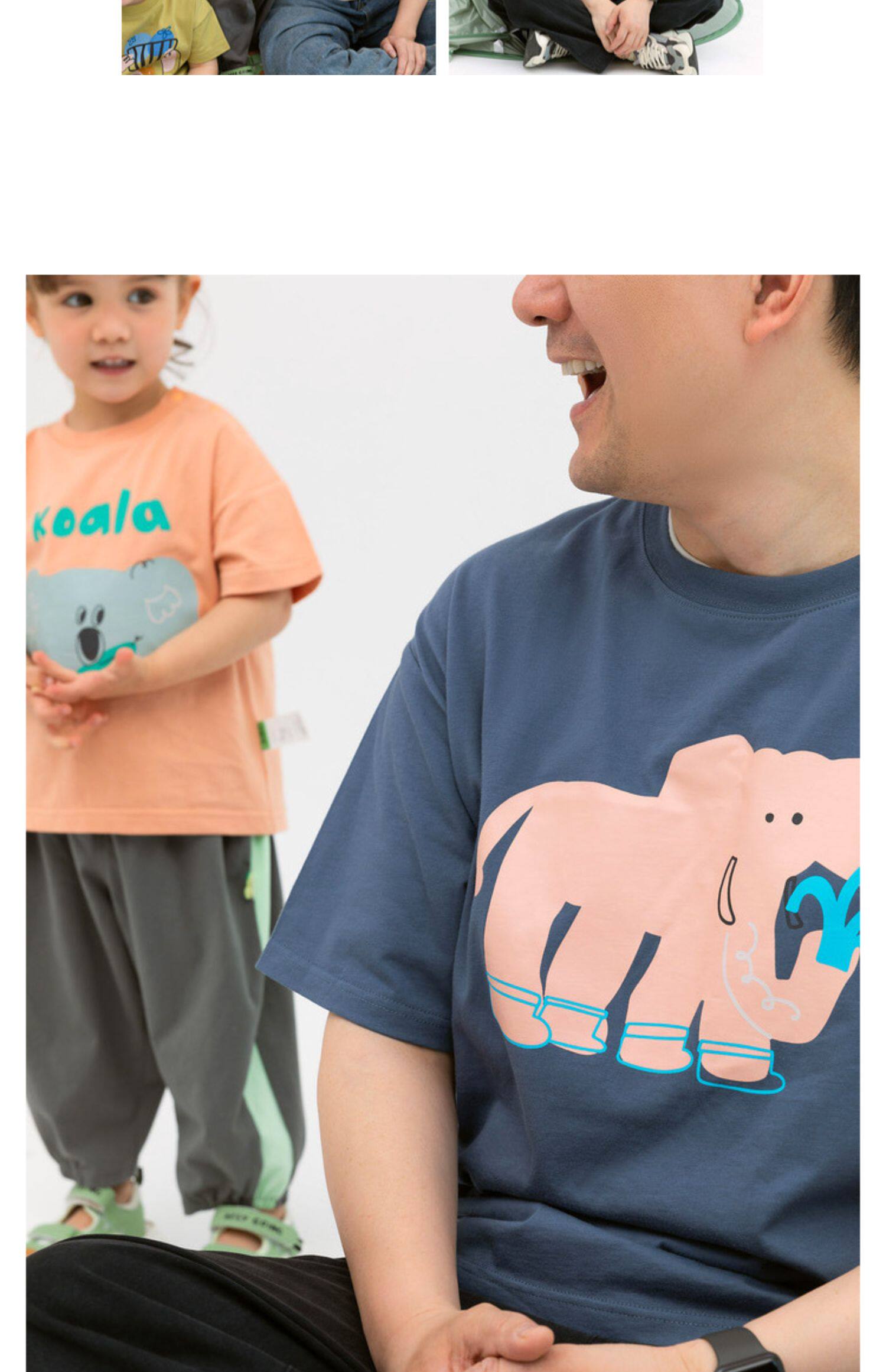 Совместное имя детской одежды папа лезет& красный гора зоопарк отцовство Футболка лето ребенок семья из троих хлопок      