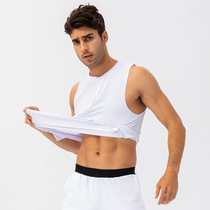 Mens summer fitness loose vest quick-drying breathable basketball running T-shirt moisture wicking wide shoulder sports white vest