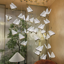 Light luxury creative LED butterfly restaurant chandelier net red INS European bar bedside cafe corridor stair lamps