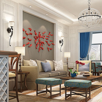 Wall decoration fish three-dimensional wall decoration pendant living room wall hanging background wall porch decoration red fish hanging water view Wall