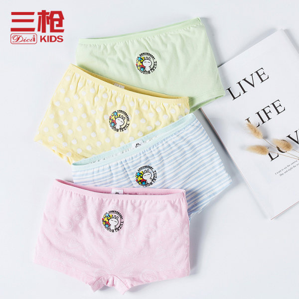 三枪 兔斯基 纯棉 女童内裤*4条装 天猫优惠券折后￥39包邮（￥69-30）110~160码平角/三角多款可选