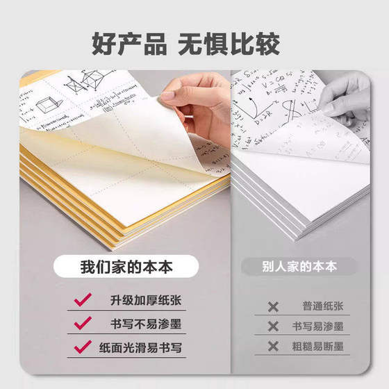 Draft Notebook for Primary School Students, Partitioned Draft Paper for Math Calculations, Verification Notebook for Postgraduate Entrance Exams, Suitable for High School, Middle School, and University Students