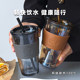 Cup women's new straw glass bamboo cup high-end water cup student male office straw cup coffee cup with lid