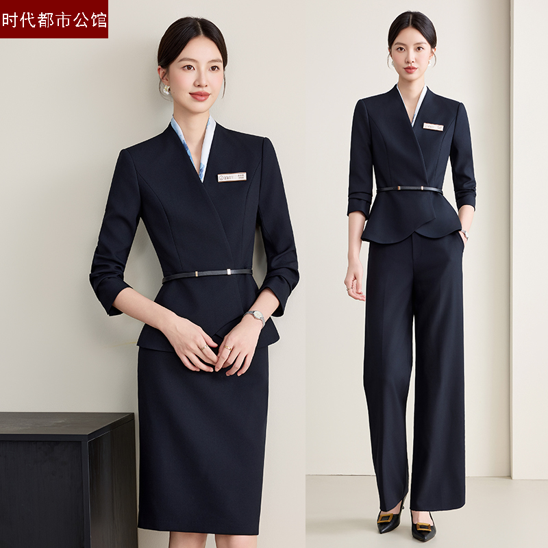Professional Suit for Women 2025 New Spring and Autumn Style, Elegant and Fashionable, Hotel Front Desk Workwear, Skirt Formal Attire