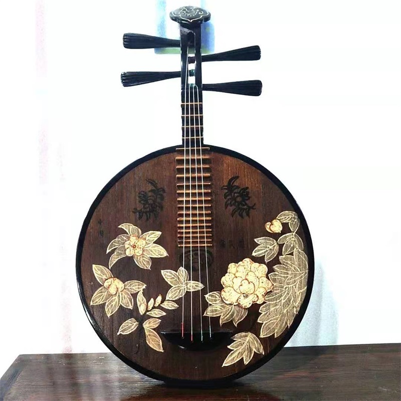 Musical instrument Yueqin Painted Solid Wood Manufacturer Direct Sales Home Decoration Pendant Home Furnishing Retro Peking Opera Folk Music Pipa