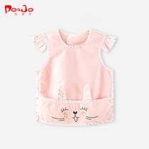 Piao Qiao Qiao autumn clothes new baby eating clothes around waterproof baby back wearing sleeveless vest clothes