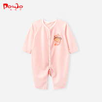 Piao Qiao Chunqiu baby conjoined clothes baby newborn and Ha clothes cotton thin pajamas toddlers climb suit