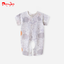 Piao Qiao baby newborn jumpsuit clothes for boys and girls baby newborn cotton clothes Climbing summer thin