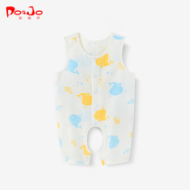 Leather Jo Summer Dress Newborn Baby Clothes Men And Women Baby Short Sleeves Conjoined Khaclothes Crawling Clothes gauze Summer