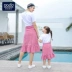 Trang phục dành cho phụ huynh và phụ nữ 2019 Thời trang mới hai mảnh phiên bản Hàn Quốc của quần áo thủy triều siêu trẻ em nước ngoài màu đỏ phù hợp với mùa hè - Trang phục dành cho cha mẹ và con