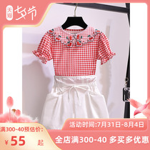 Children Suit Summer 2022 New Girl Net Red Ocean Gas Tide Boy Dress Baby Summer Dress Short Sleeve Thin two-piece set