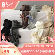 Female Baby Socks Fashion Spring Autumn Thickened Children Pants Socks Winter Dress Girls Dance Socks Little Girl Plus Suede Pants Socks