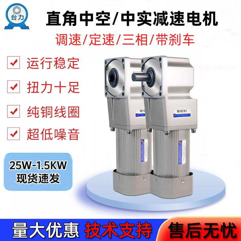 Tai Li Right-Angle Hollow Gear Reduction Motor 380V220V Integrated Micro Horizontal Solid Core High Torque Speed-Adjustable Motor
