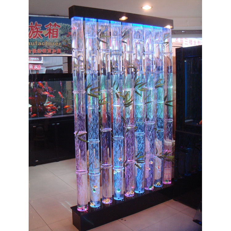 Water curtain wall bubble water curtain high-grade LED Acrylic bamboo screen ornamental aquarium customized factory price direct sales