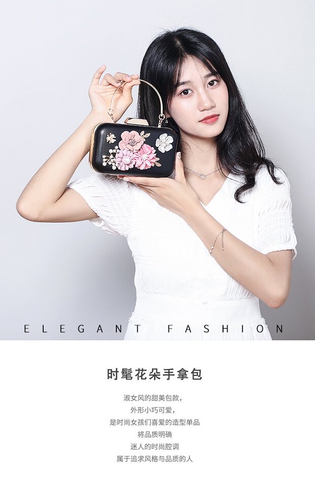 Клатч 斜挎2022新款时尚花朵宴会手包礼服手拿包女手提单肩小包晚宴包包 OTHER