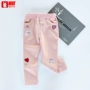 Quần bé gái 2019 mùa xuân mới nước ngoài Quần bình thường của Hàn Quốc mùa xuân và mùa thu trẻ em mặc quần trẻ em phụ nữ mặc quần bé - Quần shop thời trang trẻ em