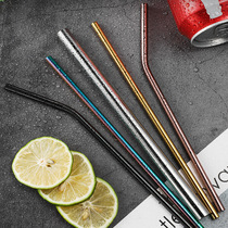 304 stainless steel straw Pearl milk tea coarse reusable heat-resistant drinking tube Metal straw