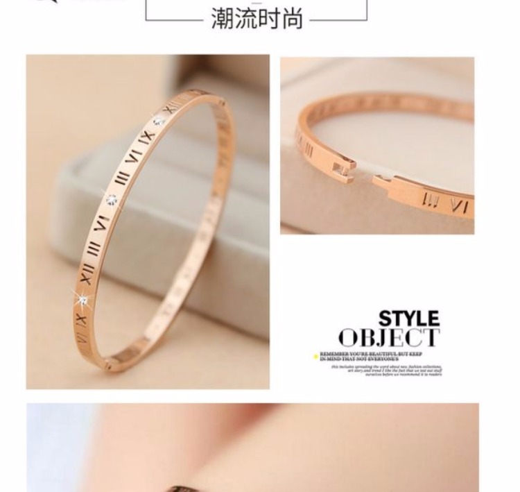 Titan thép vàng hồng Roman chic vòng đeo tay đơn giản lưới đỏ Sen Hồng Kông gió lạnh thiểu số thiết kế thích hợp vòng đeo tay tươi vòng phong thuỷ
