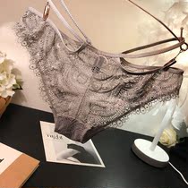 European and American lace briefs Womens sexy straps transparent clairvoyant Hot Temptation Low Waist Lady Triangle Pants Students