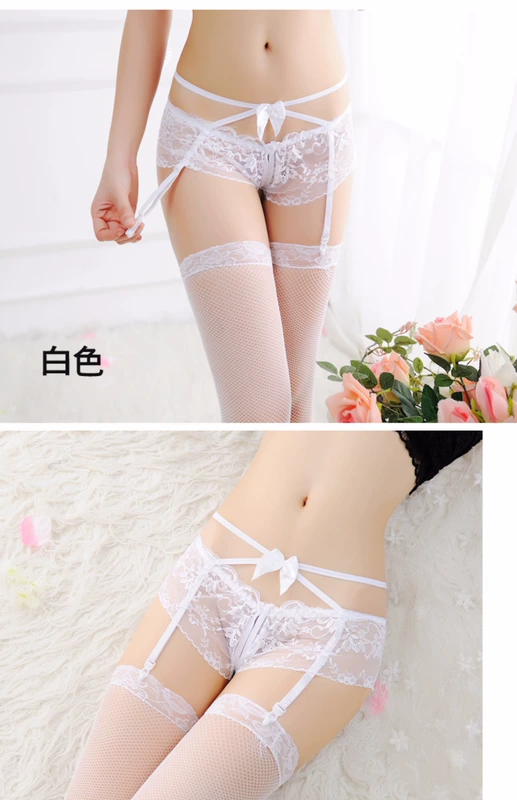 Đồ lót nữ Ren garter set vớ cám dỗ Dễ thương nơ garter mỏng