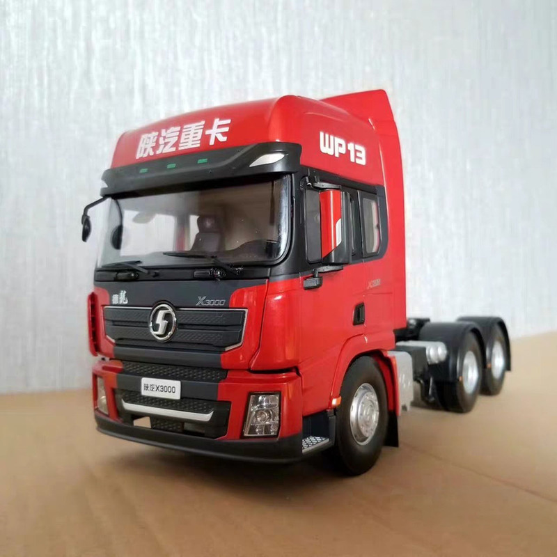 Original 1:24 Shaanxi Automobile Delong X3000 Tractor Truck Trailer Transport Engineering Alloy Truck Model Ornament
