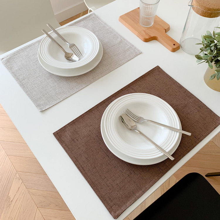 Simple modern fabric cushion heat insulation pad cotton linen double-sided double-sided double-sided water-resistant table mat