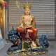 Ksitigarbha Bodhisattva Statue, Min Gong Daoming's Mount, Listening to the Dharma, Resin, Fiberglass, Wood Carving, Bronze Carving, Lacquer, Hollow-Carved Ornament