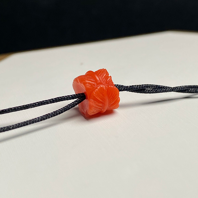 DIY аксессуары 晶心精艺 天然原矿南红羽毛隔片九口瓦西保山散珠满色满肉配饰