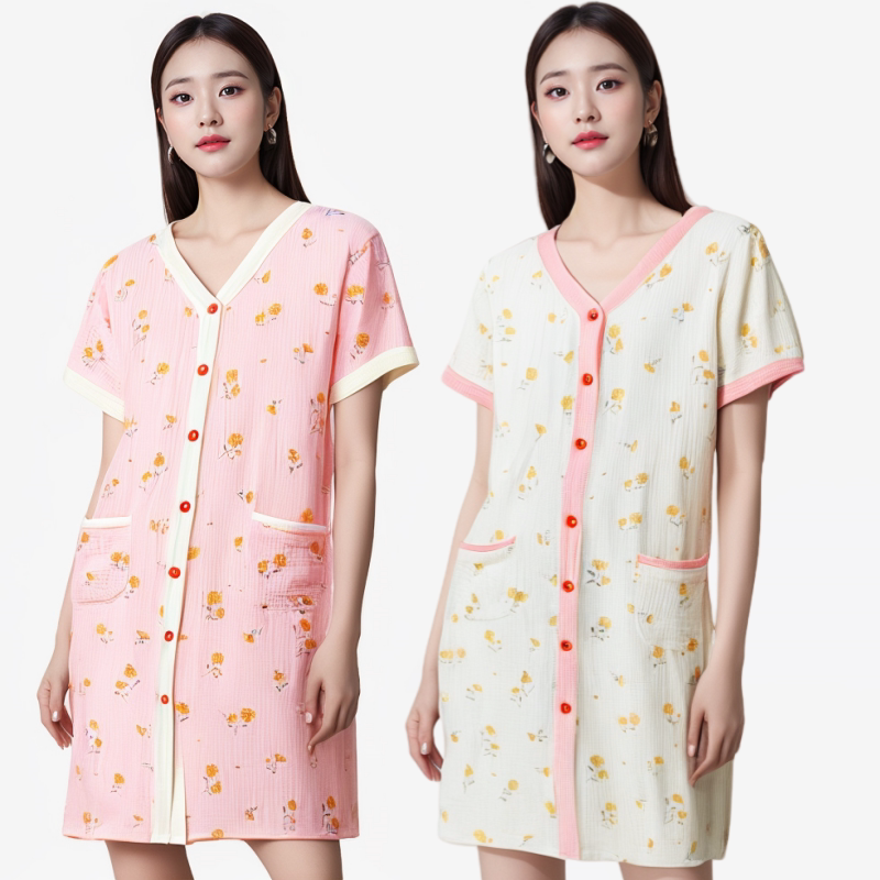 Pure Cotton Gauze Bathrobe for Women, Soft and Absorbent, Wearable, Quick-Drying, Nightgown, Bathrobe, Summer Thin 2025 New Style