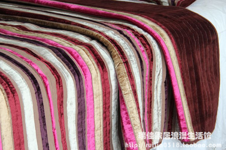 Mùa đông châu Âu sọc đơn giản quilting là ba mảnh dày gấp đôi trải giường cotton life trải giường mùa xuân và mùa thu được drap giuong